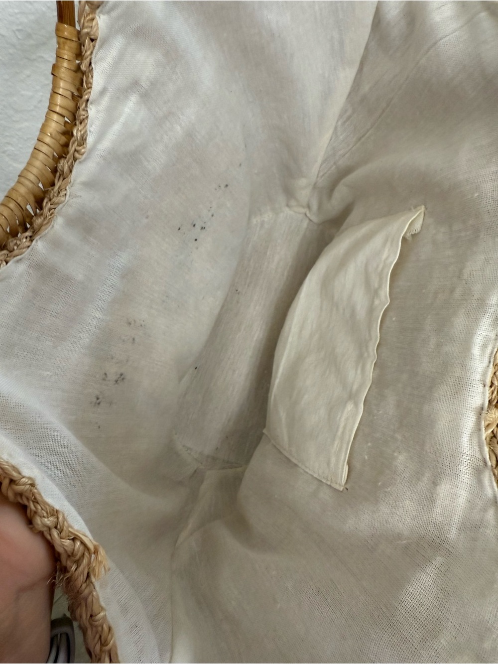 Woven Straw Tote with Shell Flower Accent - Natural - Picture 3 of 3